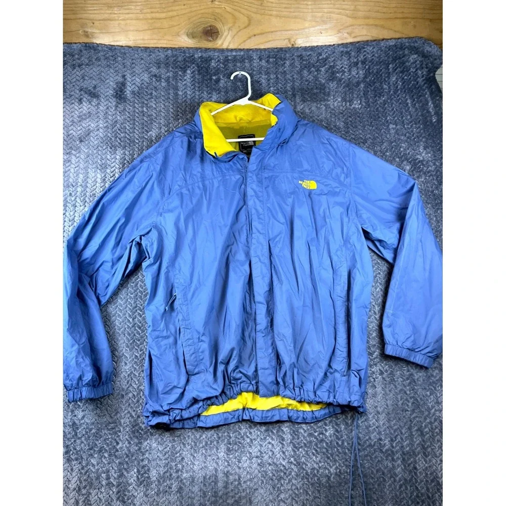 The North Face Windbreaker Jacket Mens 2XL Blue Mesh Lined Waterproof Full Zip